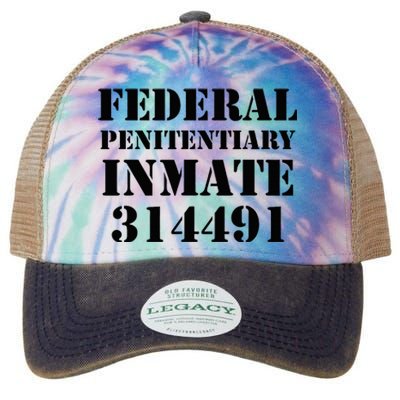 Federal Penitentiary Inmate Funny Halloween Prisoner Costume Legacy Tie Dye Trucker Hat