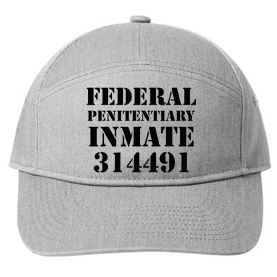 Federal Penitentiary Inmate Funny Halloween Prisoner Costume 7-Panel Snapback Hat