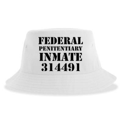 Federal Penitentiary Inmate Funny Halloween Prisoner Costume Sustainable Bucket Hat