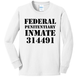 Federal Penitentiary Inmate Funny Halloween Prisoner Costume Kids Long Sleeve Shirt