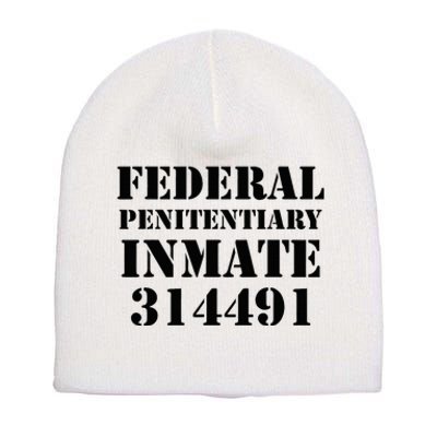 Federal Penitentiary Inmate Funny Halloween Prisoner Costume Short Acrylic Beanie