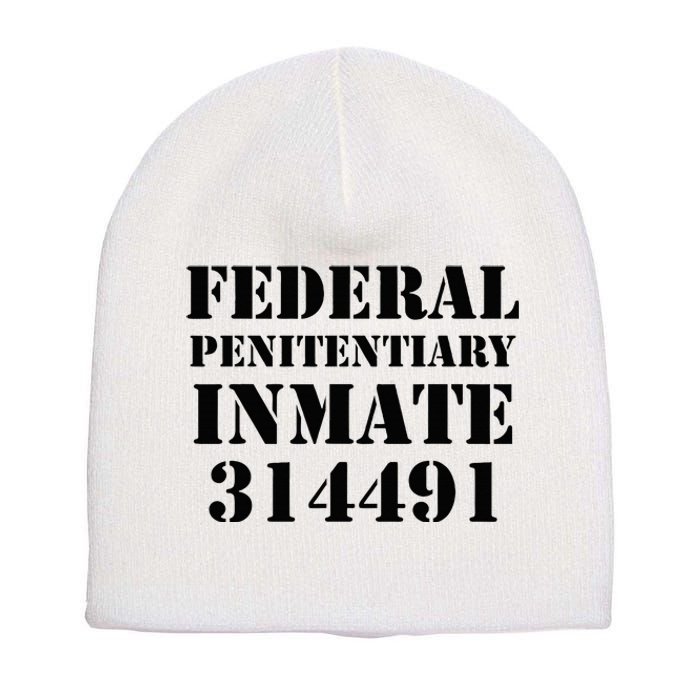 Federal Penitentiary Inmate Funny Halloween Prisoner Costume Short Acrylic Beanie