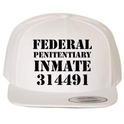 Federal Penitentiary Inmate Funny Halloween Prisoner Costume Wool Snapback Cap