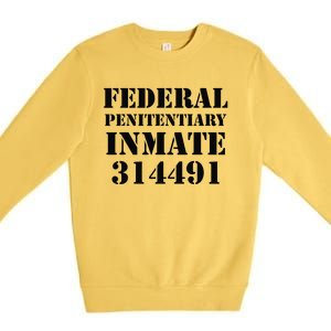 Federal Penitentiary Inmate Funny Halloween Prisoner Costume Premium Crewneck Sweatshirt