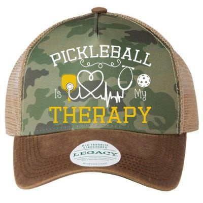 Funny Pickleball Is My Therapy Pickleball Player Humor Legacy Tie Dye Trucker Hat