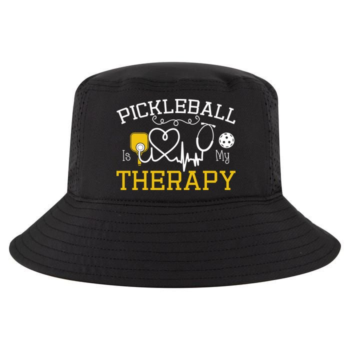 Funny Pickleball Is My Therapy Pickleball Player Humor Cool Comfort Performance Bucket Hat