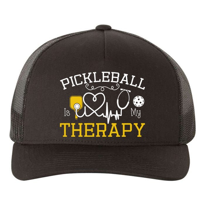 Funny Pickleball Is My Therapy Pickleball Player Humor Yupoong Adult 5-Panel Trucker Hat