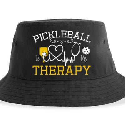 Funny Pickleball Is My Therapy Pickleball Player Humor Sustainable Bucket Hat