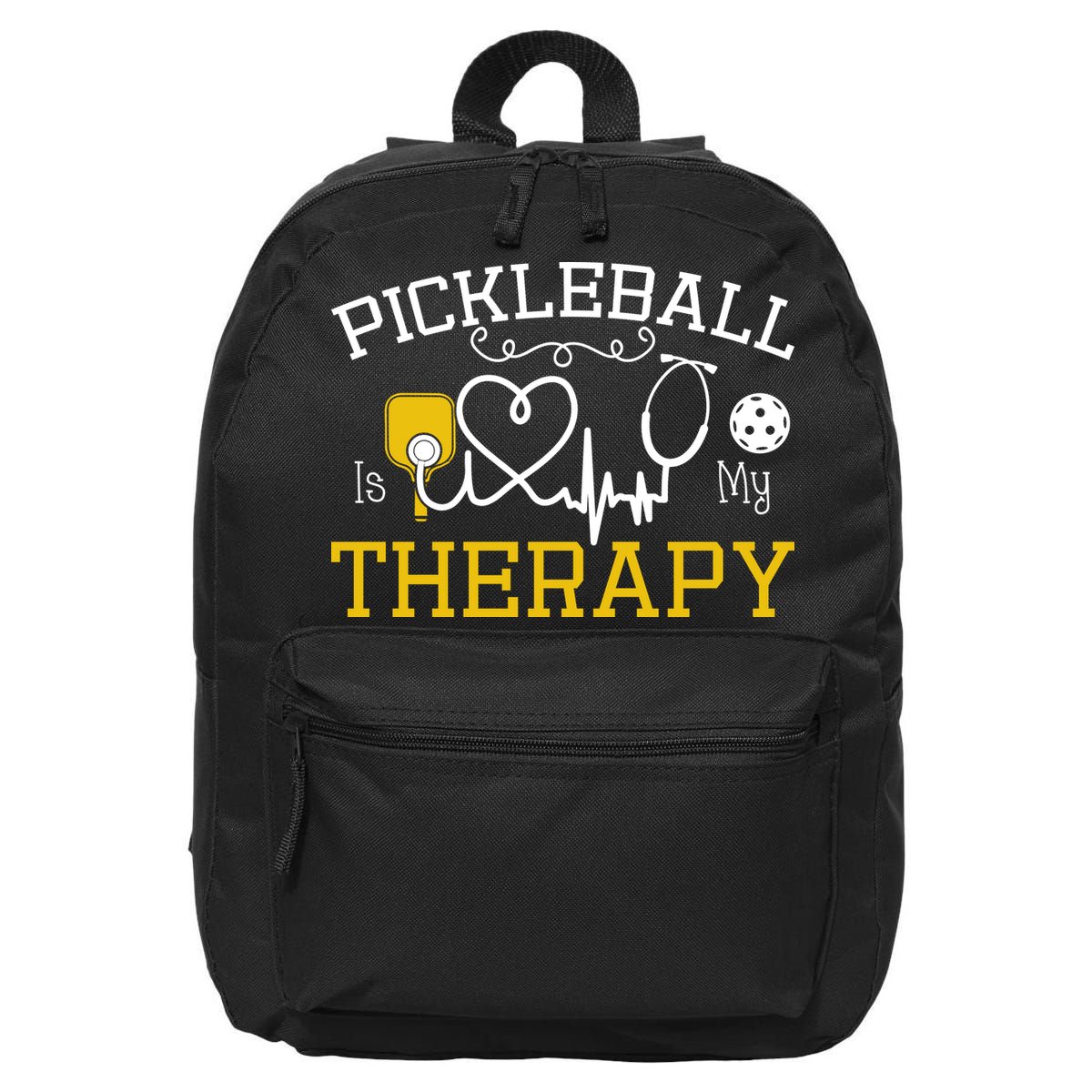 Funny Pickleball Is My Therapy Pickleball Player Humor 16 in Basic Backpack