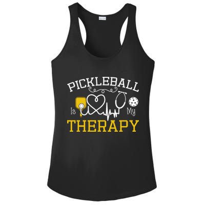 Funny Pickleball Is My Therapy Pickleball Player Humor Ladies PosiCharge Competitor Racerback Tank