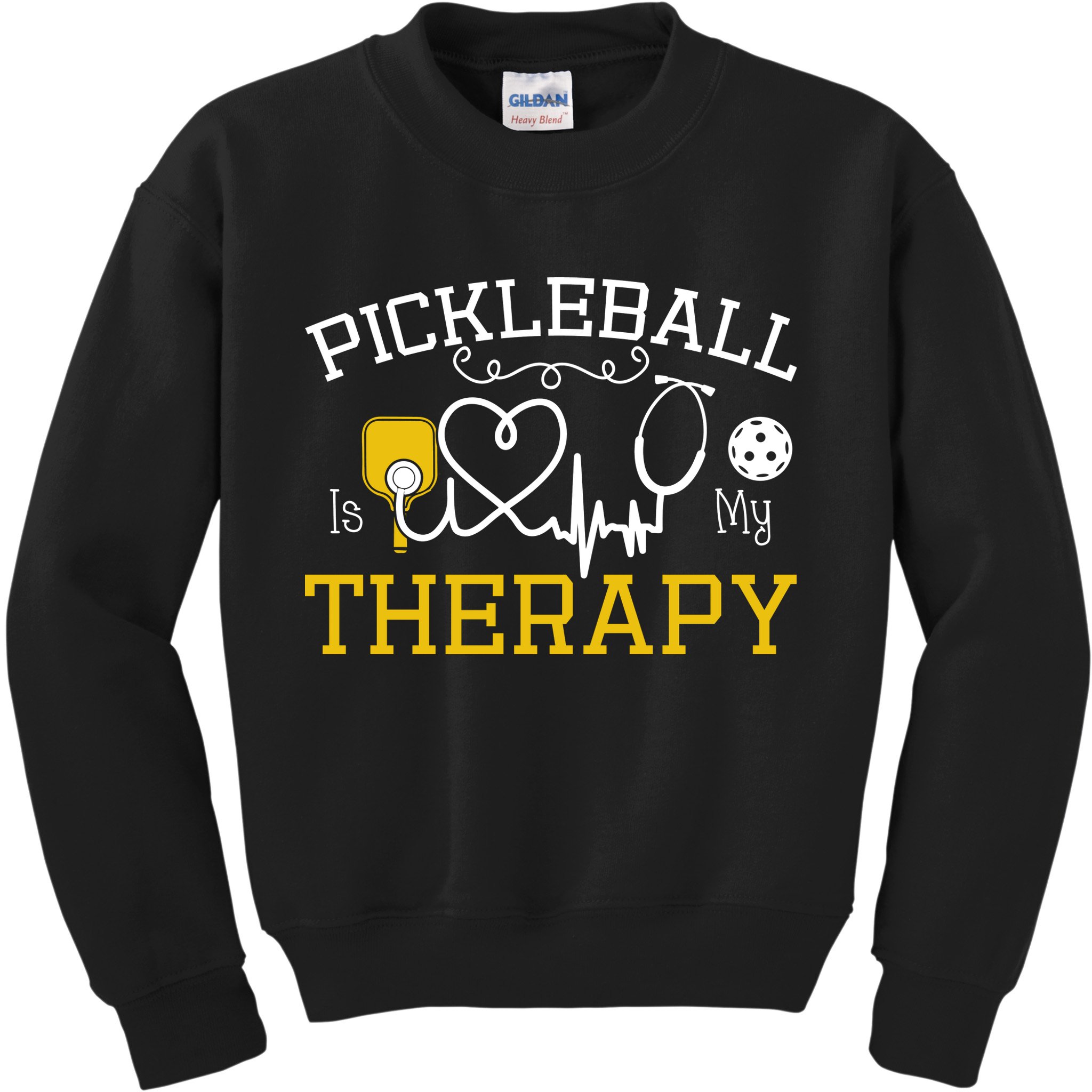Funny Pickleball Is My Therapy Pickleball Player Humor Kids Sweatshirt