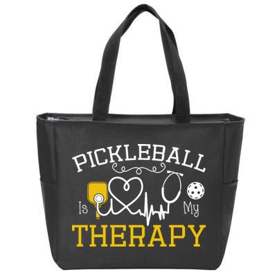 Funny Pickleball Is My Therapy Pickleball Player Humor Zip Tote Bag