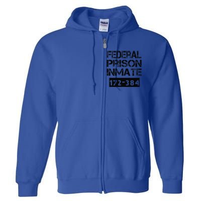 Federal Prison Inmate Jail Halloween Costume Funny Full Zip Hoodie