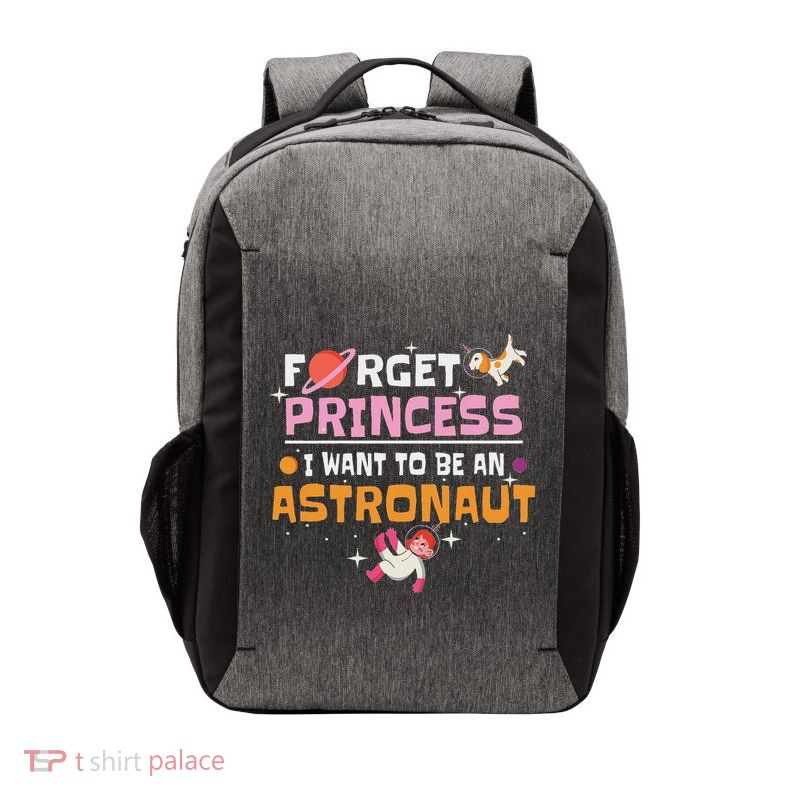 Forget Princess I Want To Be An Astronaut Girl Planets Vector Backpack