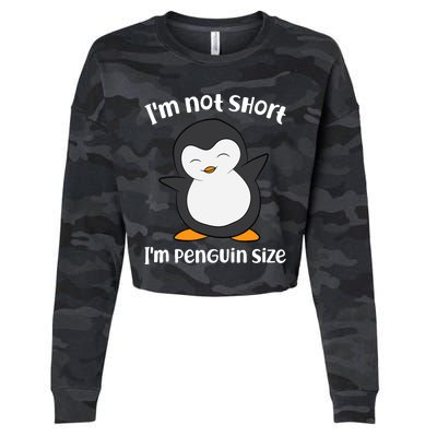 Funny Penguin I'm Not Short I'm Small Like A Penguin Cropped Pullover Crew