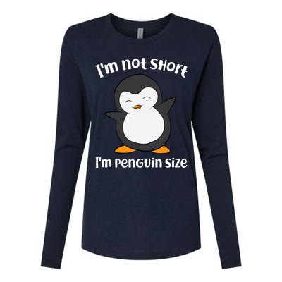 Funny Penguin I'm Not Short I'm Small Like A Penguin Womens Cotton Relaxed Long Sleeve T-Shirt