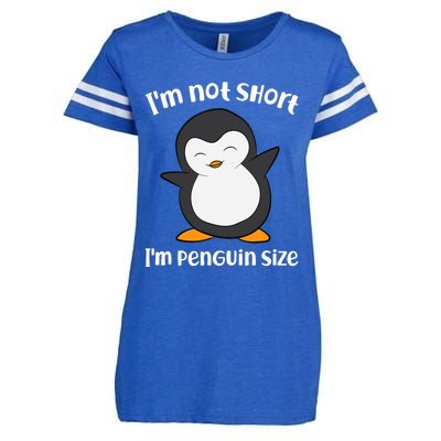 Funny Penguin I'm Not Short I'm Small Like A Penguin Enza Ladies Jersey Football T-Shirt