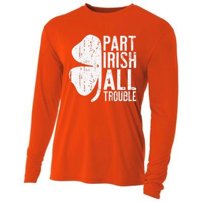 Funny Part Irish All Trouble Saint Cute Happy Patrick Day Cooling Performance Long Sleeve Crew