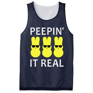 Funny Peepin It Real Happy Easter Bunny Mesh Reversible Basketball Jersey Tank