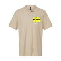 Funny Peepin It Real Happy Easter Bunny Softstyle Adult Sport Polo