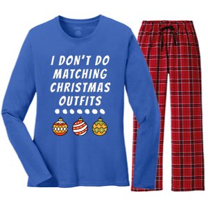 Family Party I DonT Do Matching Christmas Ornaments Women's Long Sleeve Flannel Pajama Set 