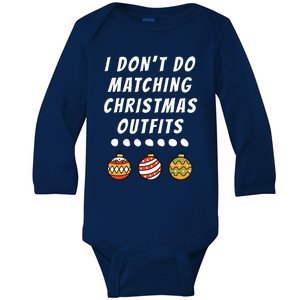 Family Party I DonT Do Matching Christmas Ornaments Baby Long Sleeve Bodysuit