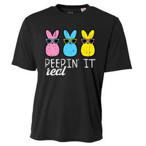 funny Peepin It Real Easter Bunnies Cool Cooling Performance Crew T-Shirt