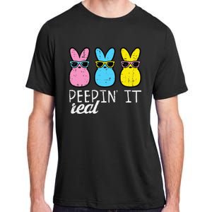 funny Peepin It Real Easter Bunnies Cool Adult ChromaSoft Performance T-Shirt