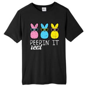 funny Peepin It Real Easter Bunnies Cool Tall Fusion ChromaSoft Performance T-Shirt