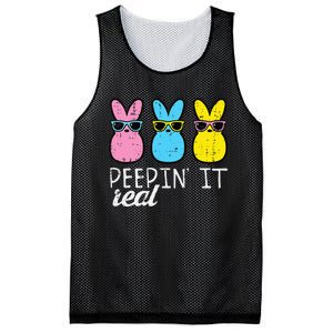 funny Peepin It Real Easter Bunnies Cool Mesh Reversible Basketball Jersey Tank