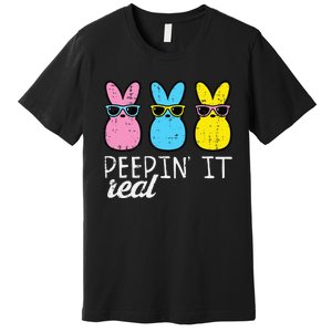 funny Peepin It Real Easter Bunnies Cool Premium T-Shirt