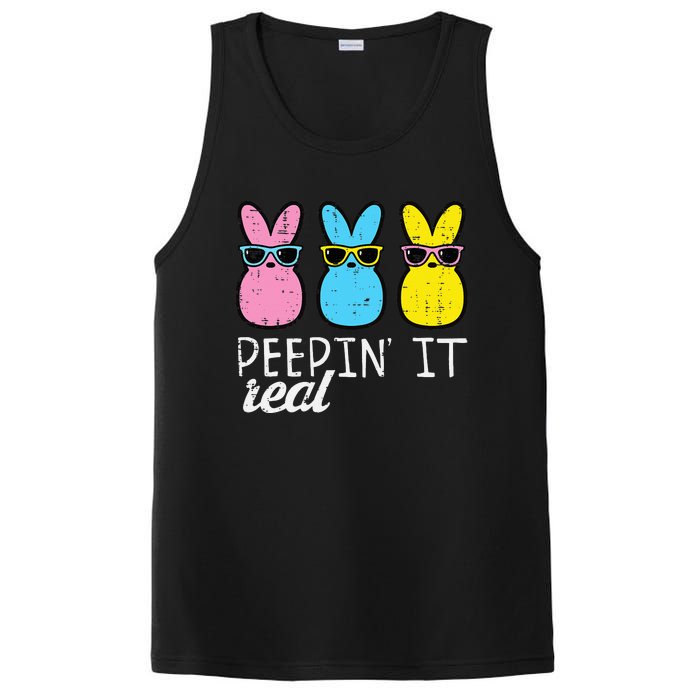 funny Peepin It Real Easter Bunnies Cool PosiCharge Competitor Tank