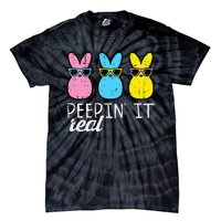 funny Peepin It Real Easter Bunnies Cool Tie-Dye T-Shirt