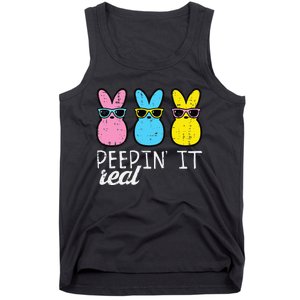 funny Peepin It Real Easter Bunnies Cool Tank Top