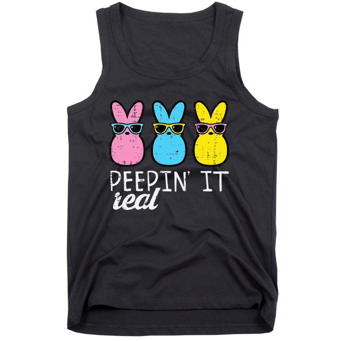 funny Peepin It Real Easter Bunnies Cool Tank Top