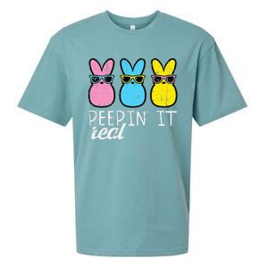 funny Peepin It Real Easter Bunnies Cool Sueded Cloud Jersey T-Shirt