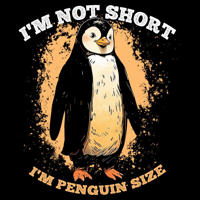 Funny Penguin Im Not Short Im Penguin Size USA-Made Doggie Bandana