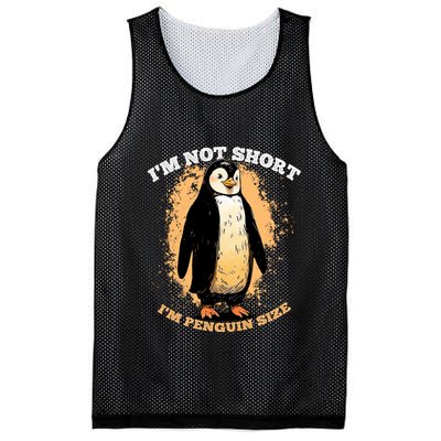 Funny Penguin Im Not Short Im Penguin Size Mesh Reversible Basketball Jersey Tank