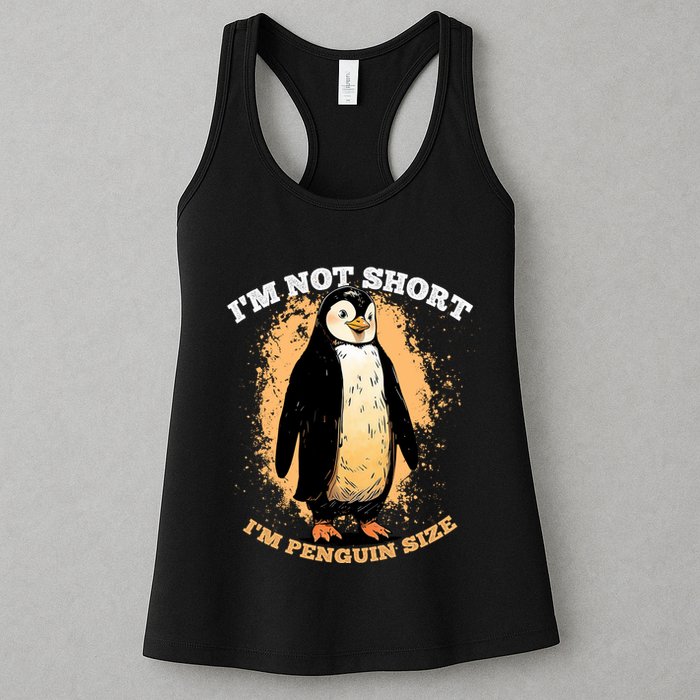 Funny Penguin Im Not Short Im Penguin Size Womens Tank Top