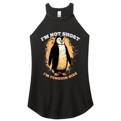 Funny Penguin Im Not Short Im Penguin Size Women's Perfect Tri Rocker Tank
