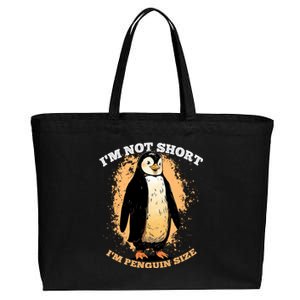 Funny Penguin Im Not Short Im Penguin Size Cotton Canvas Jumbo Tote