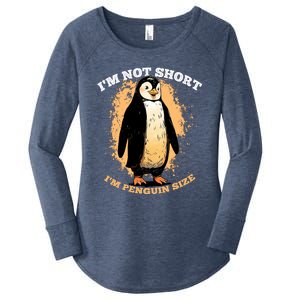 Funny Penguin Im Not Short Im Penguin Size Women's Perfect Tri Tunic Long Sleeve Shirt