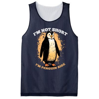 Funny Penguin Im Not Short Im Penguin Size Mesh Reversible Basketball Jersey Tank