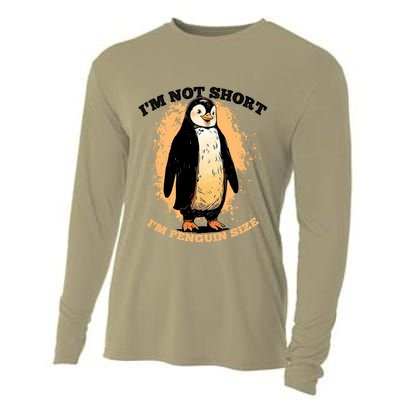 Funny Penguin Im Not Short Im Penguin Size Cooling Performance Long Sleeve Crew