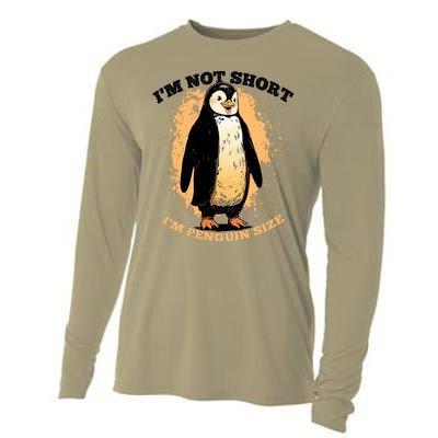 Funny Penguin Im Not Short Im Penguin Size Cooling Performance Long Sleeve Crew