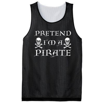 Fun Pretend Im A Pirate Lazy Halloween Costume Skull Swords Mesh Reversible Basketball Jersey Tank