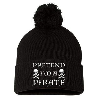 Fun Pretend Im A Pirate Lazy Halloween Costume Skull Swords Pom Pom 12in Knit Beanie