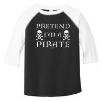 Fun Pretend Im A Pirate Lazy Halloween Costume Skull Swords Toddler Fine Jersey T-Shirt