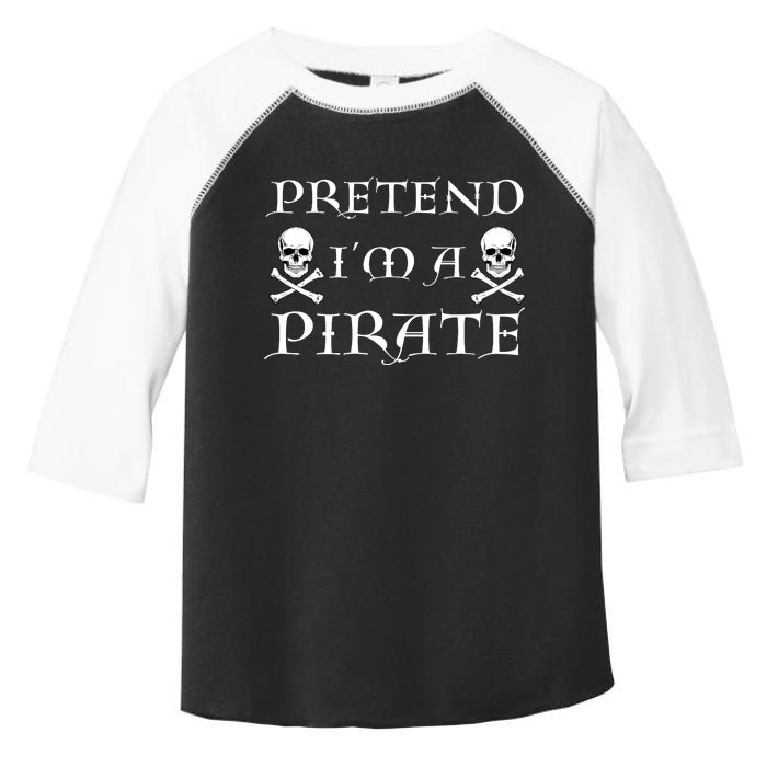 Fun Pretend Im A Pirate Lazy Halloween Costume Skull Swords Toddler Fine Jersey T-Shirt