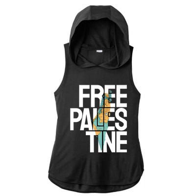 Free Palestine I Stand With Palestine Ladies PosiCharge Tri-Blend Wicking Draft Hoodie Tank